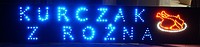 LED REKLAMA KURCZAK Z ROŻNA - MOCNA 150x35 cm