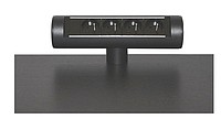 Mediaport nablatowy czarny RAL9005 4x230V 1xprzewód zasilający dł. 3m