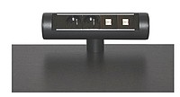 Mediaport nablatowy czarny RAL9005 2x230V 2xRJ45 kat.5e 3xprzewód zasilający dł. 3m
