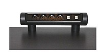 Mediaport nablatowy czarny RAL9005 4x230V 2xRJ45 kat.5e 3xprzewód zasilający dł. 3m