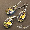 Komplet Swarovski Elements migdały crystal ab 22
