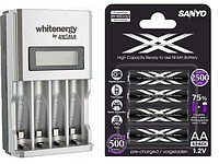Ładowarka mikroprocesorowa Whitenergy 6455 + 4 x R6/AA Eneloop XX 2500 mAh
