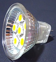MR11 6 SMD 5050 1,2W 95LM 12V B.CIEPŁA 3100K 120st.