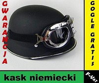 KASK HEŁM NIEMIECKI + GOGLE CHROM MOTOR GWARANCJA! sklep internetowy